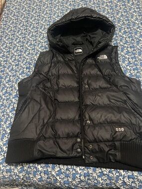 The North Face Black Hooded 550 Puffer Vest